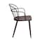Armen Living Bradley Steel Framed Side Chair in Black Powder Coated Finish and Walnut Glazed Wood LCBDSIBLWA - alternate 3